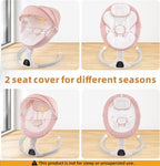 Baby Swing for Infants,Comfort Cradling Baby Rocker Portable Newborn Swing with Music/Remote Control/Timing Function,Pink
