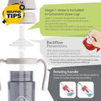 GROSMIMI Spill Proof no Spill Magic Sippy Cup with Straw with Handle for Baby and Toddlers, Customizable, PPSU, BPA Free 6 oz (Butter)