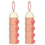 Accmor Formula Dispenser On The Go, 4 Layers Stackable Formula Container to Go, Non-Spill Portable Milk Powder Baby & Kids Snack Container, Pink