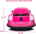 12V Bumper Car for Toddlers, Electric Toy Ride on Battery Car with Kids W/Parent Remote Control, 2-Speed, 360 Degree Spin, Music & LED Lights for Kids, Pink