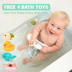 Baby Bath Seat for Babies 6 Months & Up Sitting Up | Non-Slip Bath Seat with Safety Suction Cups & Temperature Alert, Baby Bath Seat for Tub, Shower & Bathtub (Grey)