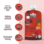Li’l Hala Baby Food Pouches – 24 Total (2 Flavors) – Grass-Fed Beef Shawarma & Roast Beef with Organic Veggies – Protein & Healthy Fats – Toddler Meat Puree Meals for 6+ Months – No Hormones – 3.5 oz