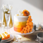 75 Pieces Orange Cake Balls Topper Decorations Foam Cupcake Topper Mini Balloon Cake Topper Picks for Cake Deco Birthday Party Wedding