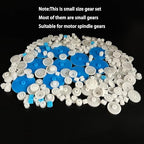 200PCS Module 0.5 Plastic Gear Single Gear Spindle Gear Small Motor Gears for DC Motor RC Car Robot DIY Model Toy Parts (White,Blue)