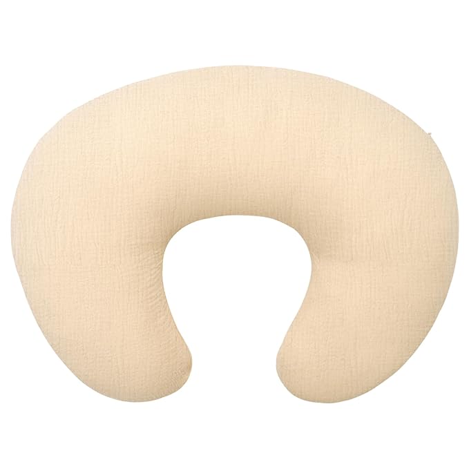 FUNUPUP Muslin Nursing Pillow Cover Compatible with Boppy Nursing Pillow, Soft Baby Nursing Covers for Breastfeeding Pillows for Baby Boys Girls, Beige