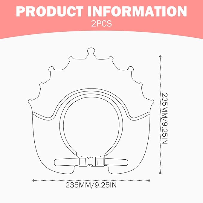 2PCS Baby Shower Cap Adjustable Crown Shape Baby Hair Washing Shield Waterproof Lightweight Plastic Bath Visor for Toddlers