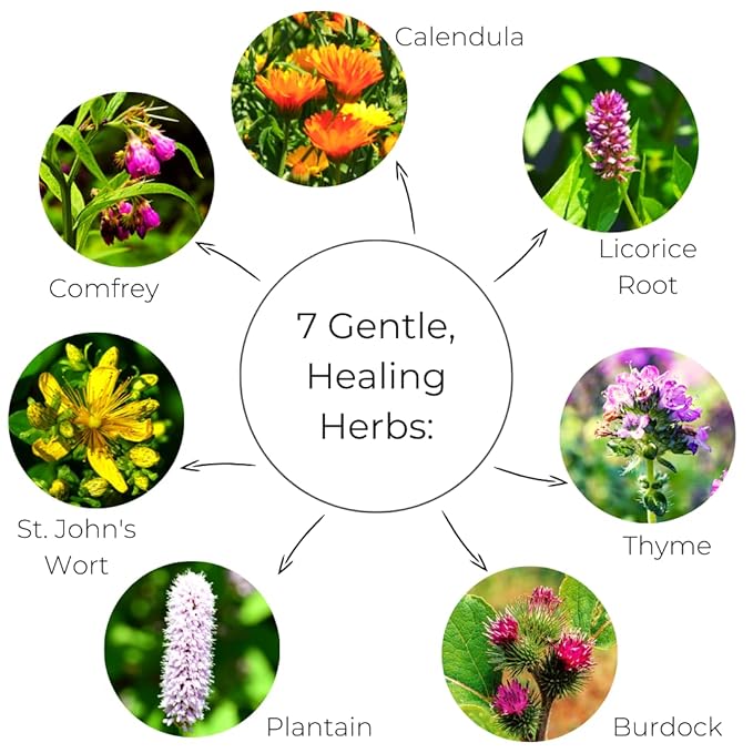 Baby Salve, Diaper Balm Ointment, Drool Rash Prevention, Natural Diaper Cream, Calendula Thyme Burdock Cream, Baby Eczema Acne and Rash Treatment, 4 oz, Ora’s Amazing Herbal