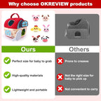 Baby Toys 6-12 Months – Montessori Sensory Barn with Plush Farm Animals, Rattles, Crinkle & Mirror – 1st Birthday Gift or Easter Basket Stuffer for Babies