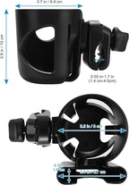 Accmor Universal Cup Holder, Stroller Cup Holder with Phone Holder, 360° Rotatable Large Caliber Designed Bottle Holder for Stroller, Bike, Wheelchair, Walker, Scooter