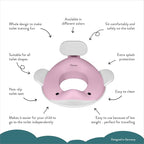 Kindsgut Potty Training Seat in whale design, designed in Germany, suitable for all toilet shapes non-slip toilet seat, Delicate Pink