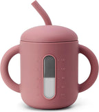 SAMiGO Silicone Sippy Cup, Baby Straw Cup for 6 12 18 Months, Sippy Cup with Straw for Toddlers 1-3 Years, Baby Water Cup for Drinking and Training, 6 oz