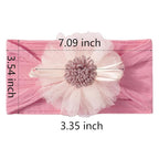 Baby Girls Sunflower Headbands, 3 Pack Baby Hairband Hair Bows Lace and Stretchy Elastic Accessory for Newborn Infants Toddlers (Brown+Dark Blue+Candy Pink, One Size(Stretchy))