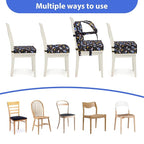 Toddler Booster Seat for Dining Table, Adjustable Safety Buckle Child Booster Seat with Backrest, PU Waterproof Easy Cleaning Portable Booster Cushion (Black)