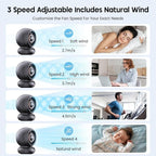 Stroller Fan, Battery Operated Baby Stroller Fans, 8000mAh Rechargeable Fans, 75° Auto Oscillation Portable Fan, 5-12H Runtime, 4 Speeds Wind, Detachable Base & LED Display