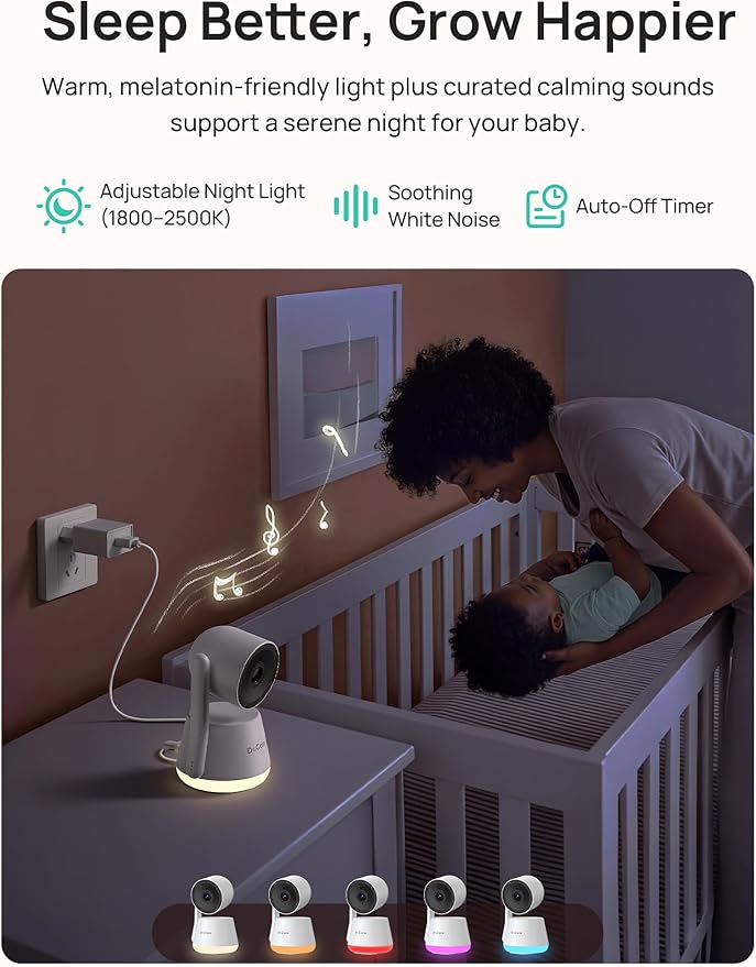 Dr.Care LumiView Plus Smart WiFi Baby Monitor - 5.5" 1080P Split Screen & 2K Camera, Privacy Mode, Cry & Motion Alerts, 5000mAh Removable Battery, RGB Night Light, HD Night Vision, App Control, 1279ft