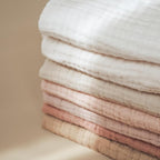 Konssy Baby Muslin Washcloths 7-Pack, 100% Cotton Baby Bath Washcloths, Soft & Absorbent Wash Cloths and Burp Cloths for Newborn Kids Girls & Boys, 11x11 inches