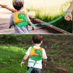 Accmor Toddler Harness Leash with Anti Lost Wrist Link, Cute Dinosaur Kids Harnesses with Wristband Bracelet Leashes Strap Tether for Baby Boys Walking (Yellow)