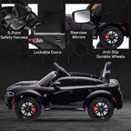 12V 7Ah Kids Electric Ride on Car, Licensed Dodge Charger SRT Hellcat, Battery Powered 4-Wheels Toy Car Electric Vehicle for Kids with Remote Control, 3 Speeds, LED Lights, Music (Black)
