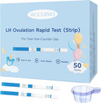 Ovulation Test Strips, Bulk Ovulation Tests, 50 Pack Fertility Tests with Collection Cups, Accurate LH Test for Home, Ovulation Predictor Kit, 5mm Wider 25 MIU/mL
