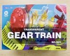 Kizeefun Light Up Train Toy for Toddlers: Transparent Gear Car Toy for Kids with Cool Light and Music Educational Crawling Toys for Baby Boys and Girls