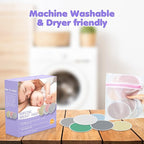 14 PCS Reusable Breast Pads for Breastfeeding – Washable Nursing Pads, Reusable Nursing Pads with Wash & Carry Bags, 4.7 Inch