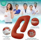 Sasttie Pregnancy Pillows for Sleeping, Jumbo U Shaped Cooling Full Body Pillow with Removable Cover, Pregnant Women Must Haves, Maternity Essential, Orange