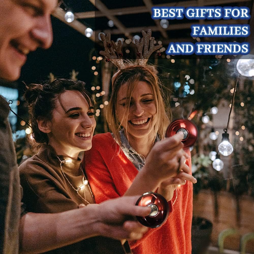 Cool Shpere Fidget Spinners for Kids Adults, Magic Orb Hand Finger Spinner Glow in The Dark, Metal Handheld Gadget Desk Toy Luminous Fingertip Gyro Goody Bag Fillers Idea Gift Prize Collection