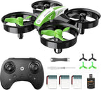 Holy Stone Mini Drone for Kids and Beginners, Indoor Outdoor Quadcopter Plane for Boys Girls with Auto Hover, 3D Flips, 3 Batteries, Headless Mode, Great Gift Toy for Boys and Girls, HS210 Green