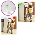 No Drill Furniture Anchor, Anti-tip and Adjustable Strap for Baby Proofing, 3M Adhesive Multi-Purpose for Furniture, Secure to Playroom (2 Pack)