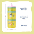 Whiskware Bluey Stackable Snack Containers for Kids and Toddlers, 3 Stackable Snack Cups for School and Travel, Bluey and Bingo, So Relaxing!