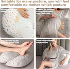 Pregnancy Pillow, Maternity Pillow with Detachable & Adjustable Pillow Cover, Full Body Pillow for Adults Sleeping, Support for Back, Belly, Legs, HIPS, Pregnancy Must Haves