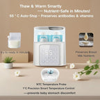 Double Bottle Warmer, LSZY Baby Bottle & Food Heater -Fast Milk Warmer for Breastmilk/Formula w/20 Bags, 45/75/100°C, 24H Keep Warm, Sanitize, Thaw Egg Cooker