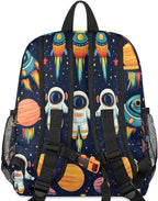 Toddler Backpack for Boys Girls - 12 Inch Astronaut Rocket Kids Backpack Preschool Kindergarten Backpack Lightweight Waterproof Schoolbag Book Bag for School