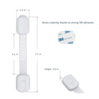 Child Safety Cabinet Locks (2 Pack) – Adjustable Baby Proofing Strap Latches with Strong 3M Adhesive – No Drill Childproof Locks for Drawers, Cabinets, Fridge, Door, Closet, Grey