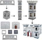 254pcs/set Medieval Castle Knights Toy Soldier - Army Figures Miniature Playset with Castle, Four-Color Soldier, Cavalry and Arrow Tower (Castle and 4 Color Soldiers)