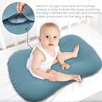 Muslin Baby Lounger Cover Soft Organic Cotton Slipcover Fits Newborn Lounger for Baby Boys and Girls (Blue)