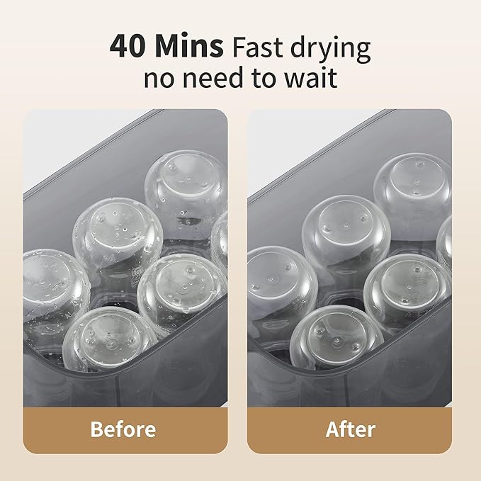 Baby Bottle Steamer, 3-in-1 Bottle Steamer and Dryer, Easy One-Dial Control Electric Steam Bottle Dryer for Baby Bottles, Baby Stuffs & Breast Pump Accessories