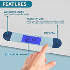 Smart Weigh Digital Baby Scale Infant Scale for Weighing Pet Scale for Puppy and Cat Accurate Digital Scale in Pounds Ounces Kilograms Holds Up to 44 Lbs Multi-Function with Hold Function