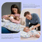 Nursing Pillow for Breastfeeding & Bottle Feeding - Ergonomic C-Shape Design with Breathable Filling & Removable Washable Cover, Supports 0-18 Months (Feeding, Tummy Time, Sitting), Hypoallergenic