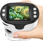 1000X Handheld Microscope for Kids 4K 2.0" Screen Rechargeable Mini Pocket Digital Microscopes w/Slides Kit Portable Edu Gift Age 4-6 8-12 Children Students (White)