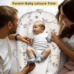 Baby Lounger | Organic Cotton Infant Lounger | Reversible, Adjustable & Portable Floor Lounger | Soft, Breathable, Washable Cover