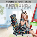 Toddler Booster Seat for Dining Table, Kids Booster Seat for Kitchen Chair with Backrest and Adjustable Straps, Non-Slip Portable PU Waterproof Travel Camping Eating Baby Booster Increasing Cushion