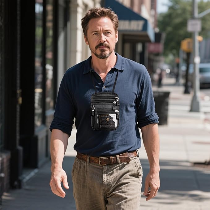 Neck Wallet - Rfid Wallet Women - passport holder for travel - Travel Wallet Passport Holder For Travel Women - 10.3x6.8inch (Black)