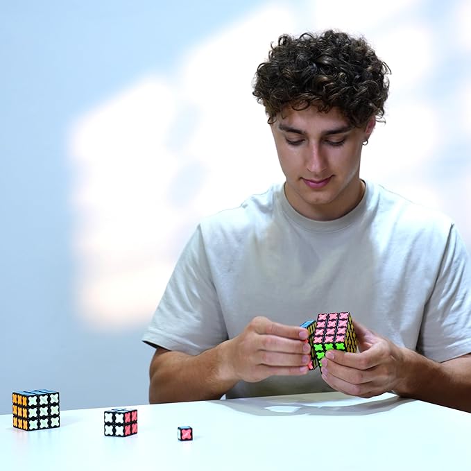 TOSY Magnet Cube 2x2 - 8 Blocks, 2 in 1 Toy: 2x2x2 Puzzle Cube and Customizable Infinity Cube, Glowing, UV Flashlight, Fidget/Sensory/STEM/STEAM Magnet Tiles Birthday Gift for Kids/Teens/Adults