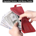 Passport Holder Cover Wallet Travel Essentials Leather Rfid Blocking Case Vacation Luggage Must Haves Travel Accessories for Men Women (120#Red)