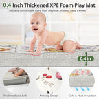 79 x 71 Foldable Large Play Mat for Babies, Non Toxic Foam Play Mat, Thick & Waterproof Baby Playmat for Floor, Anti-Slip Baby Playpen Mat for Toddlers
