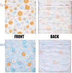 2pcs Cloth Diaper Wet Dry Bags, Waterproof Reusable Wet Bag with 2 Zipper Pockets & Handle, Washable Laundry Bags for Baby Adult Clothes Travel Beach Pool Daycare Yoga Gym Exercise Swimsuits,