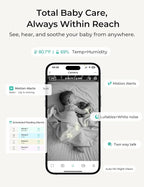 Dr.Care VistaView Lite RB Smart WiFi Baby Monitor - 4” 720P Split Screen & 1080P Camera App Control, Motion Alerts, 2500mAh Removable Battery, HD Night Vision, 2-Way Talk, Multi-User, Triple Security