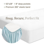 Bella Coterie Luxury Bamboo Viscose Crib Sheet | Organically Grown | Ultra Soft | Cooling for Better Sleep | Deep Pocket Fitted Sheet for Crib & Toddler Mattress | 100% Organically Grown [White]