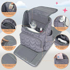 Baby Diaper Bag Backpack, Multifunction Baby Bag for Mom Dad, Large Capacity Diaper Backpack with Changing Pad Stylish Pañaleras para Bebe Stroller Straps, Newborn Baby Essentials Must Haves for Women